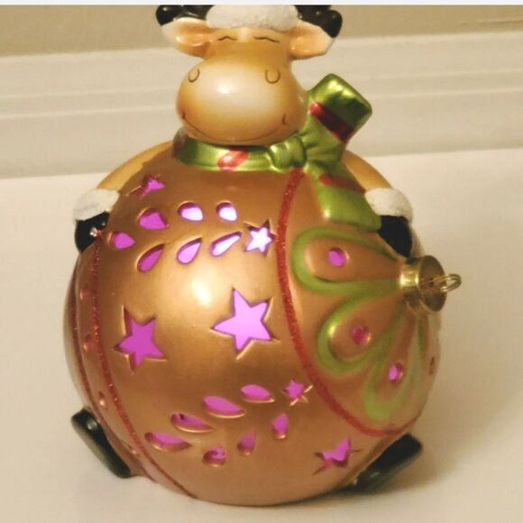 Home Reflections Reindeer Ornament Luminary Flameless Multi Color Candle - Picture 11 of 13